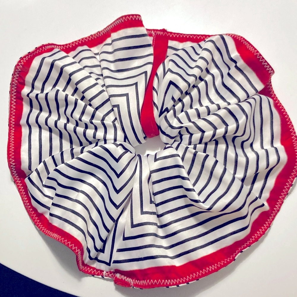 Black&White Scrunchie with Red Accents